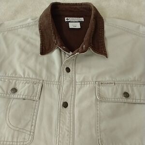 Vintage Columbia Fleece Lined Shacket, Corduroy Collar, Men's Size XL, Outdoor